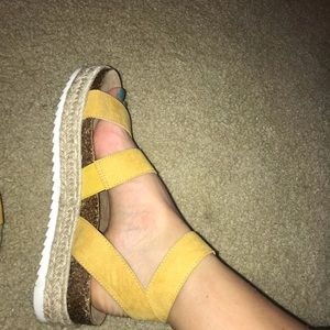 Yellow platform sandals